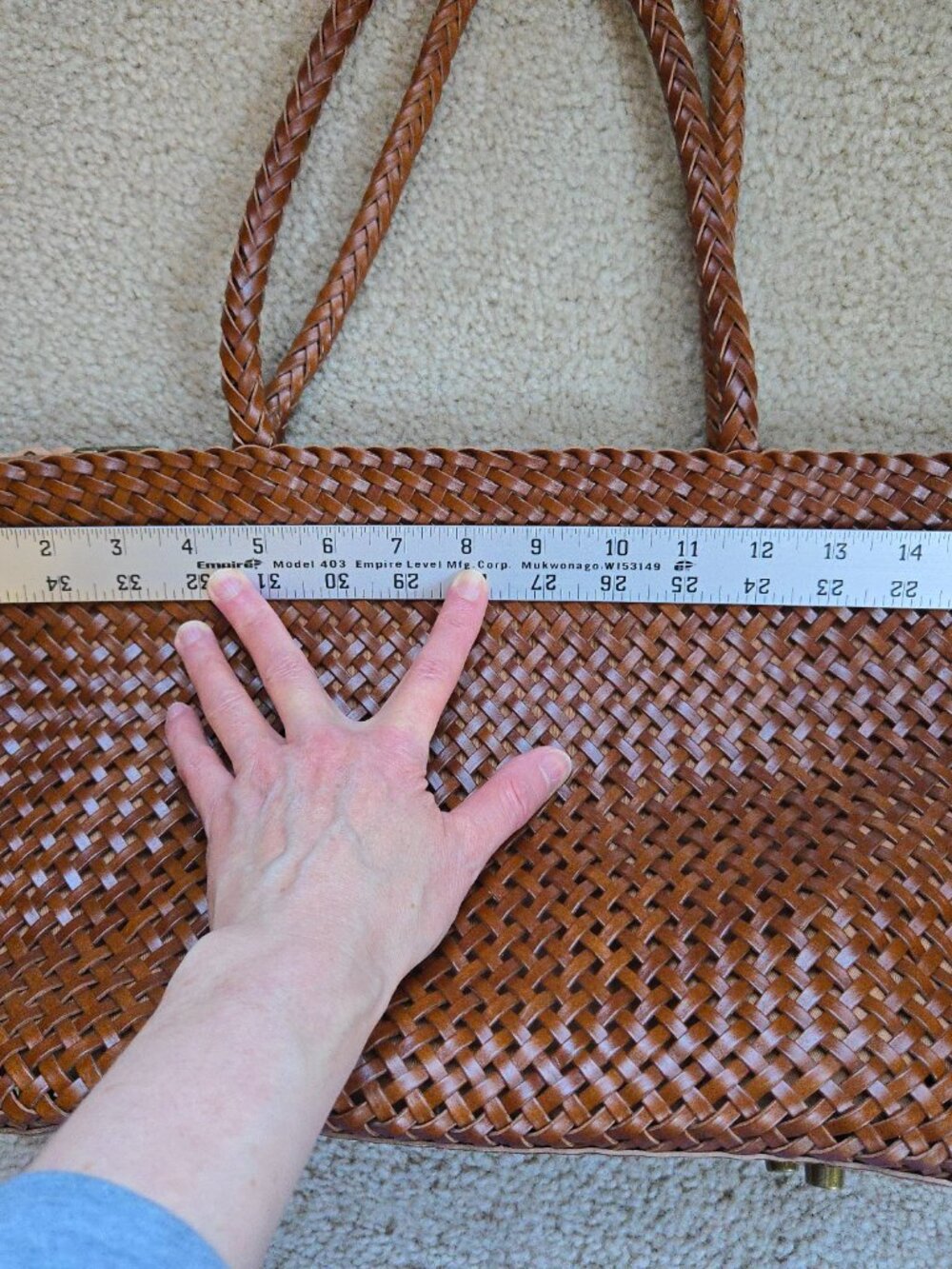 NWOT Braided Leather Bag Purse Handbag - Picture 11 of 12